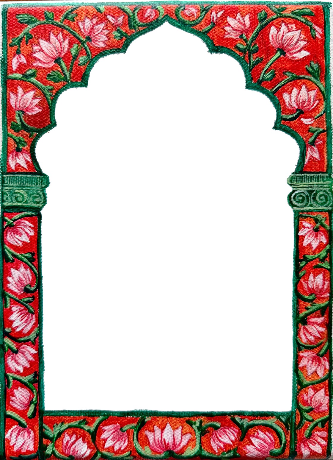 Hand-painted lotus arch
